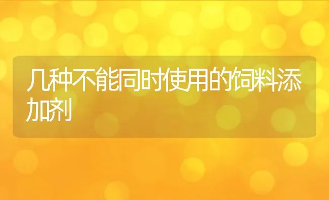 几种不能同时使用的饲料添加剂 | 动物养殖学堂