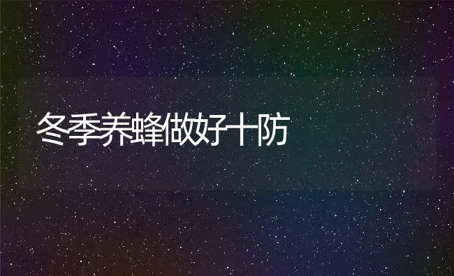 冬季养蜂做好十防 | 动物养殖百科