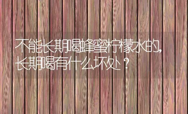 不能长期喝蜂蜜柠檬水的，长期喝有什么坏处？ | 动物养殖百科