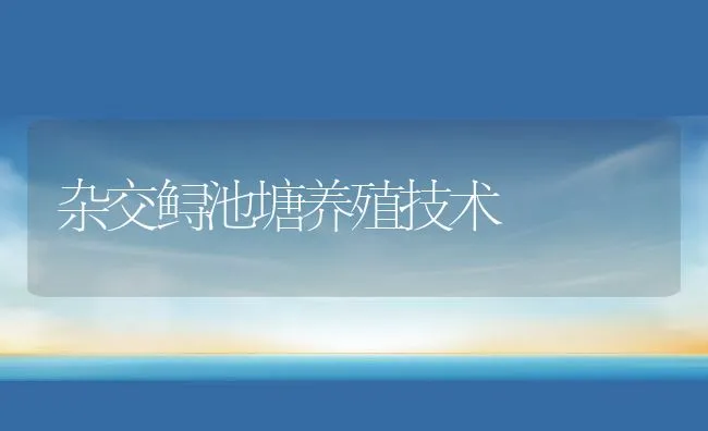 杂交鲟池塘养殖技术 | 动物养殖饲料