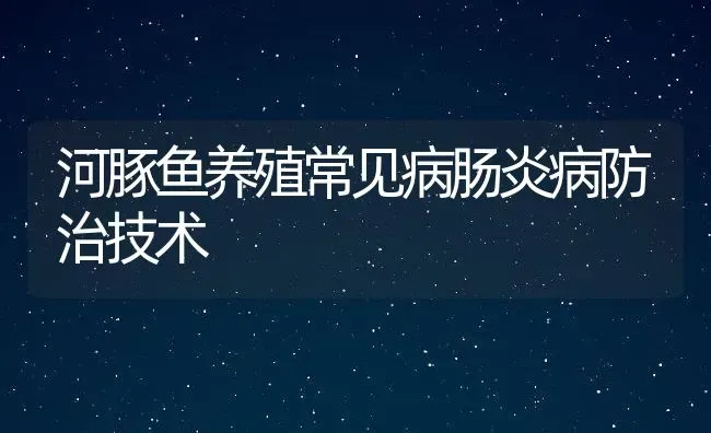 河豚鱼养殖常见病肠炎病防治技术 | 动物养殖教程