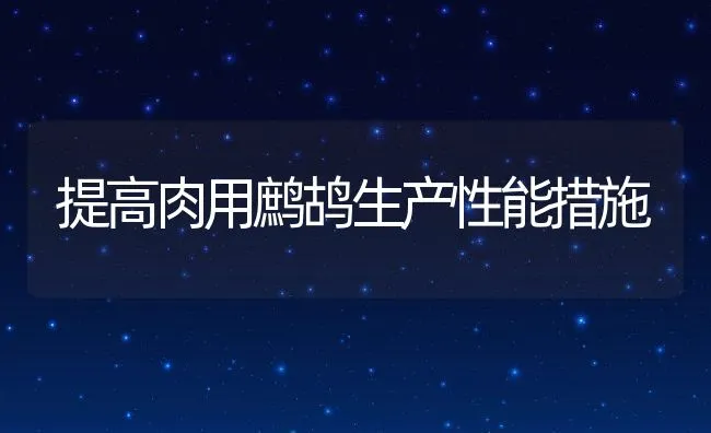 提高肉用鹧鸪生产性能措施 | 动物养殖饲料