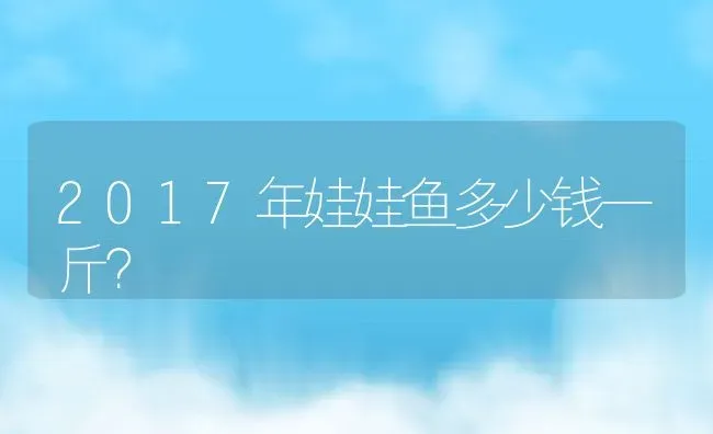 2017年娃娃鱼多少钱一斤？ | 动物养殖百科