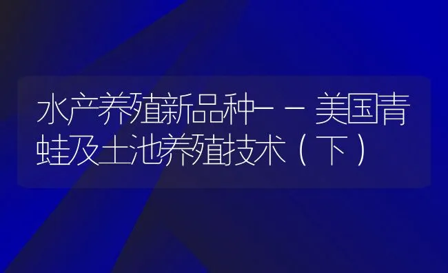 水产养殖新品种--美国青蛙及土池养殖技术（下） | 动物养殖学堂