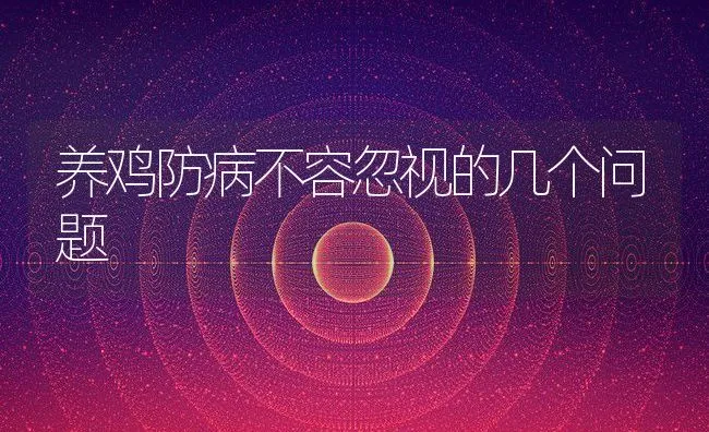 养鸡防病不容忽视的几个问题 | 动物养殖学堂