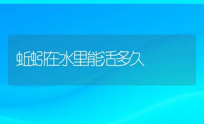 蚯蚓在水里能活多久 | 动物养殖百科