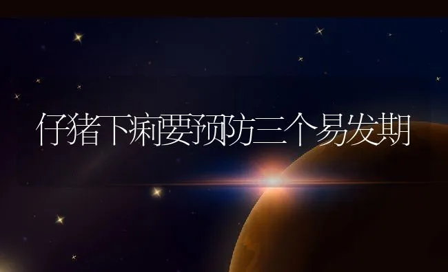 仔猪下痢要预防三个易发期 | 动物养殖学堂