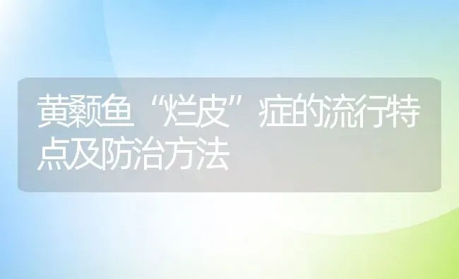 黄颡鱼“烂皮”症的流行特点及防治方法 | 动物养殖百科