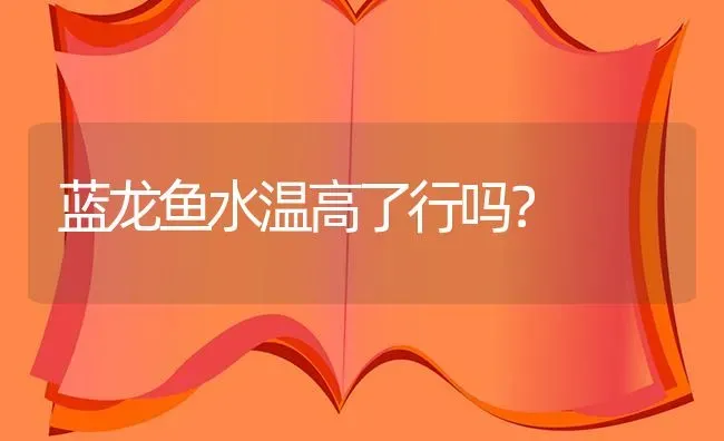 蓝龙鱼水温高了行吗？ | 鱼类宠物饲养