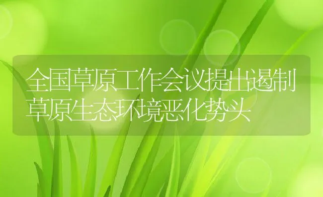 全国草原工作会议提出遏制草原生态环境恶化势头 | 动物养殖饲料