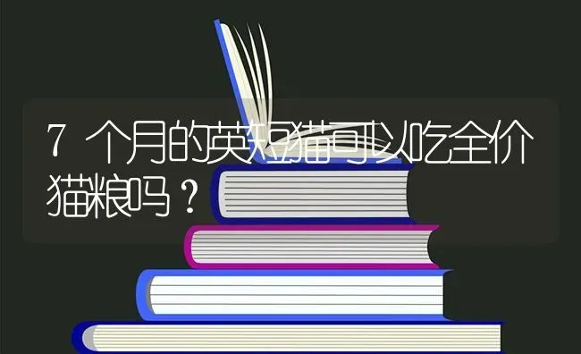 7个月的英短猫可以吃全价猫粮吗？ | 动物养殖问答