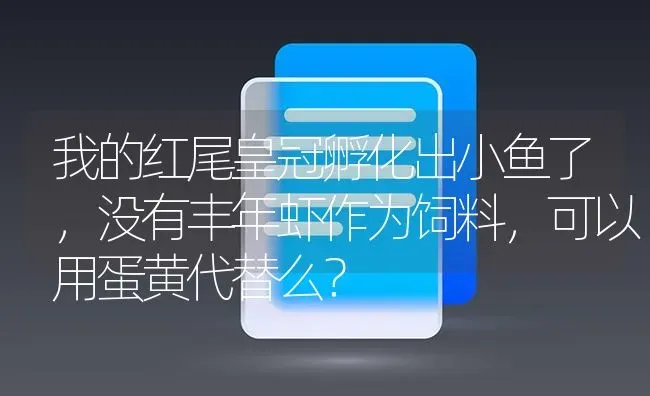 我的红尾皇冠孵化出小鱼了，没有丰年虾作为饲料，可以用蛋黄代替么？ | 鱼类宠物饲养