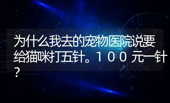 为什么我去的宠物医院说要给猫咪打五针。100元一针？ | 动物养殖问答