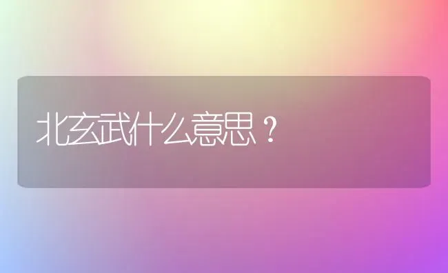 北玄武什么意思？ | 动物养殖问答