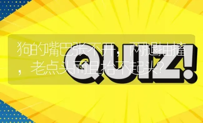 狗的嘴巴张不开，两腿抽搐，老点头而且抬不起头？ | 动物养殖问答