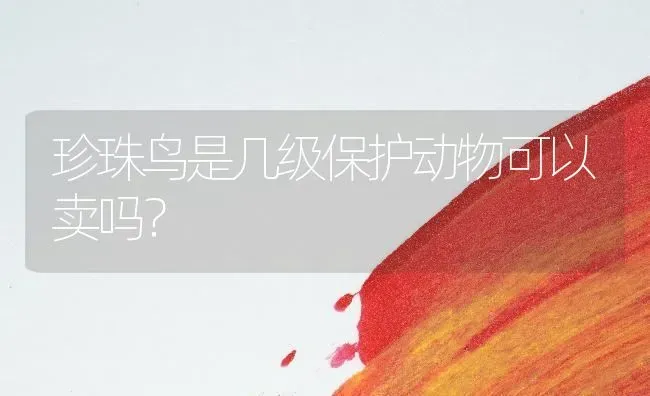 珍珠鸟是几级保护动物可以卖吗？ | 动物养殖问答