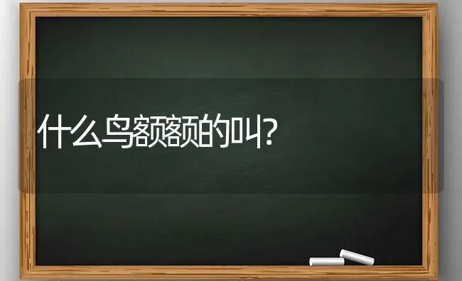 什么鸟额额的叫？ | 动物养殖问答