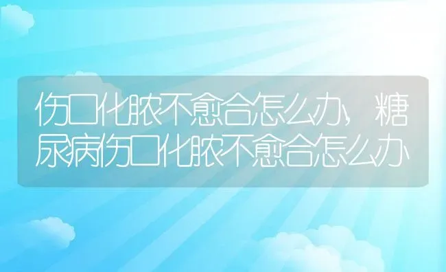 伤口化脓不愈合怎么办,糖尿病伤口化脓不愈合怎么办 | 宠物百科知识