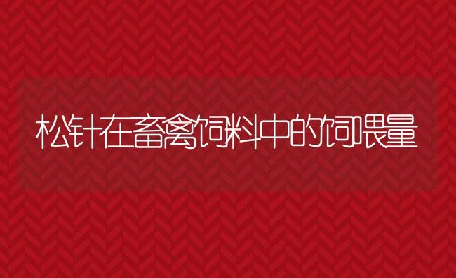 松针在畜禽饲料中的饲喂量 | 动物养殖饲料