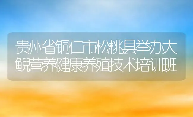 贵州省铜仁市松桃县举办大鲵营养健康养殖技术培训班 | 动物养殖饲料