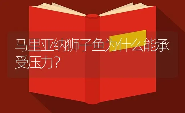 马里亚纳狮子鱼为什么能承受压力？ | 鱼类宠物饲养