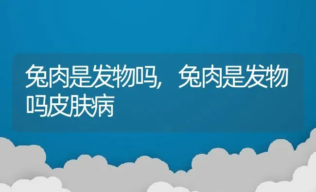 兔肉是发物吗,兔肉是发物吗皮肤病 | 宠物百科知识