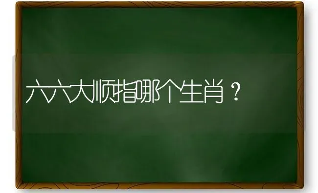 六六大顺指哪个生肖？ | 动物养殖问答