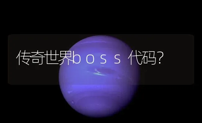 传奇世界boss代码？ | 鱼类宠物饲养