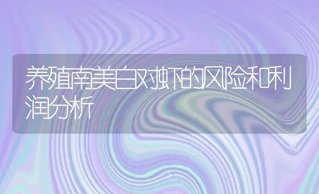 养殖南美白对虾的风险和利润分析 | 动物养殖百科