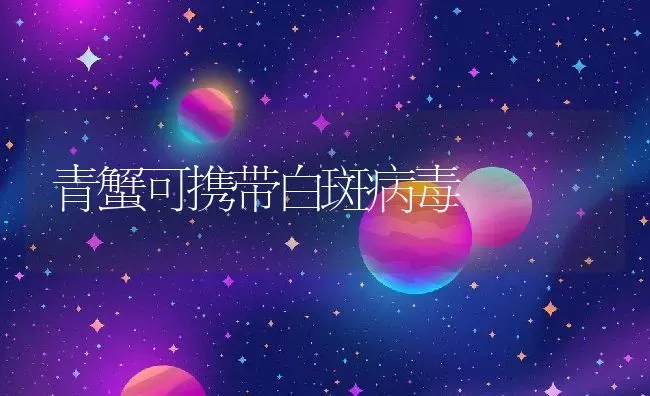 青蟹可携带白斑病毒 | 动物养殖百科