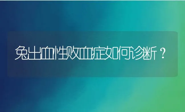 兔出血性败血症如何诊断？ | 动物养殖学堂