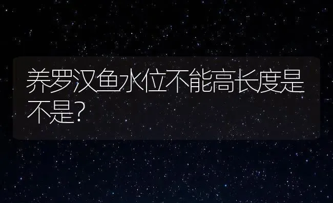 养罗汉鱼水位不能高长度是不是？ | 鱼类宠物饲养