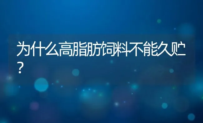 为什么高脂肪饲料不能久贮？ | 动物养殖饲料