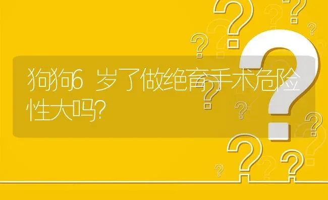 狗狗6岁了做绝育手术危险性大吗？ | 动物养殖问答