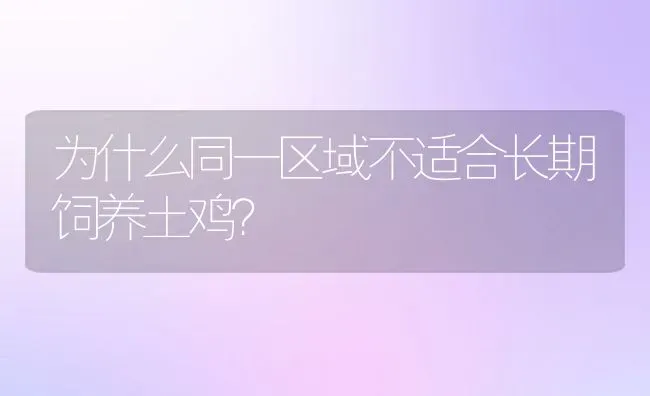 为什么同一区域不适合长期饲养土鸡？ | 动物养殖百科