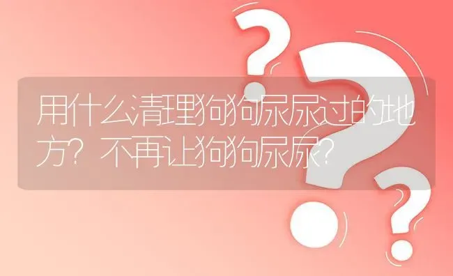 用什么清理狗狗尿尿过的地方？不再让狗狗尿尿？ | 动物养殖问答