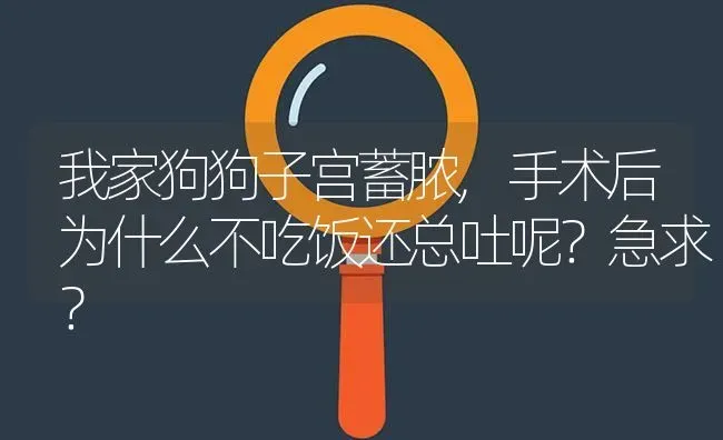 我家狗狗子宫蓄脓,手术后为什么不吃饭还总吐呢？急求？ | 动物养殖问答