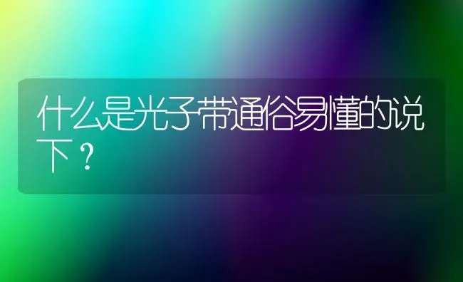 什么是光子带通俗易懂的说下？ | 动物养殖问答