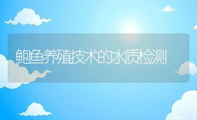 鲍鱼养殖技术的水质检测 | 动物养殖教程