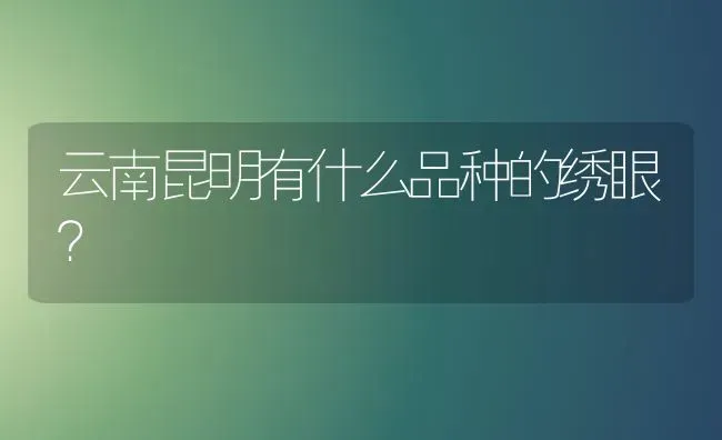 云南昆明有什么品种的绣眼？ | 动物养殖问答