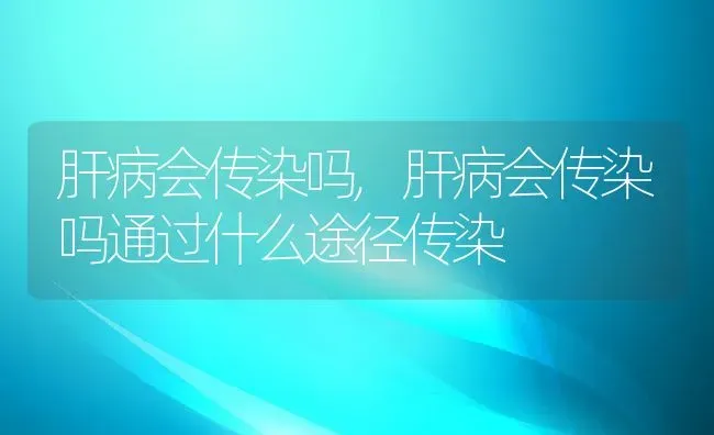 肝病会传染吗,肝病会传染吗通过什么途径传染 | 宠物百科知识