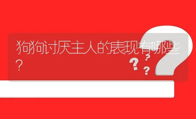 狗狗讨厌主人的表现有哪些？ | 动物养殖问答