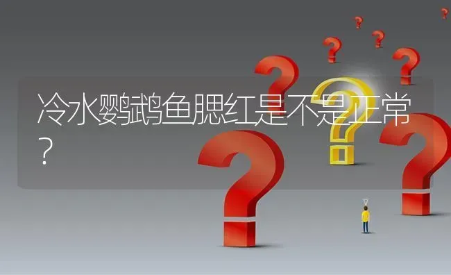 冷水鹦鹉鱼腮红是不是正常？ | 鱼类宠物饲养