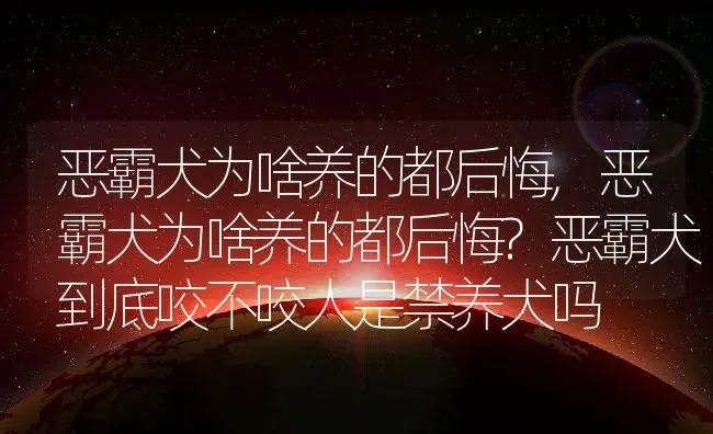 恶霸犬为啥养的都后悔,恶霸犬为啥养的都后悔?恶霸犬到底咬不咬人是禁养犬吗 | 宠物百科知识