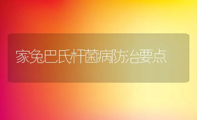 家兔巴氏杆菌病防治要点 | 动物养殖学堂