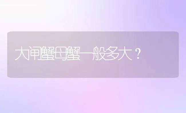 大闸蟹母蟹一般多大？ | 动物养殖百科