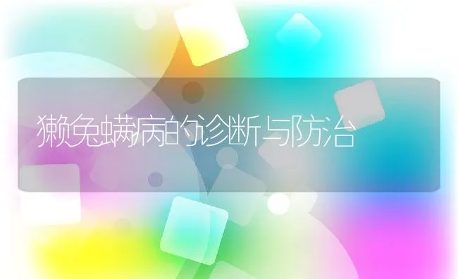 獭兔螨病的诊断与防治 | 水产养殖知识