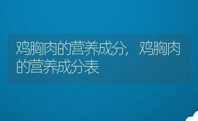 鸡胸肉的营养成分,鸡胸肉的营养成分表 | 宠物百科知识