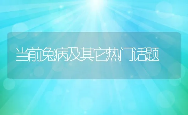 当前兔病及其它热门话题 | 水产养殖知识