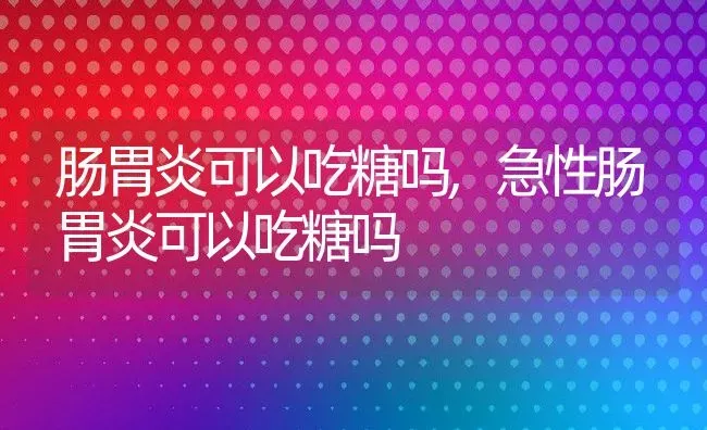 肠胃炎可以吃糖吗,急性肠胃炎可以吃糖吗 | 宠物百科知识